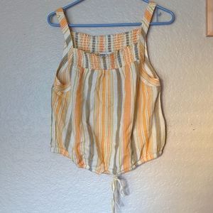 NWT Prana Little Palm Cami in Golden Hour Stripe with Bottom Tie